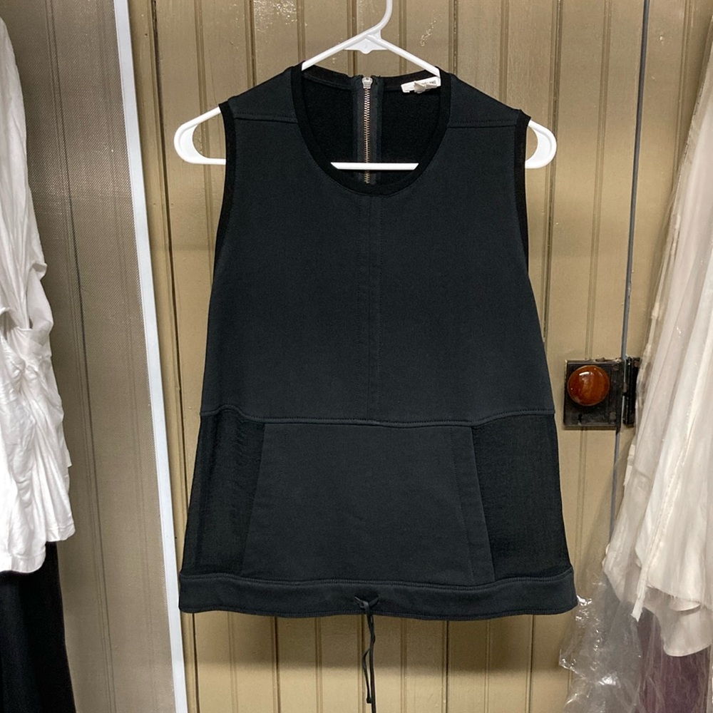 Helmut Lang zipper back tank with sheer panel